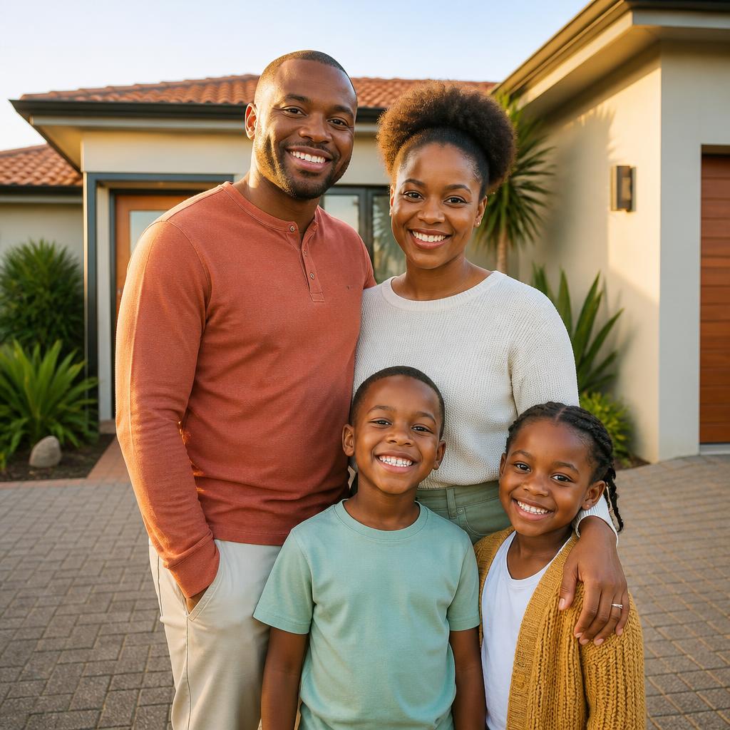 A smiling multigenerational family